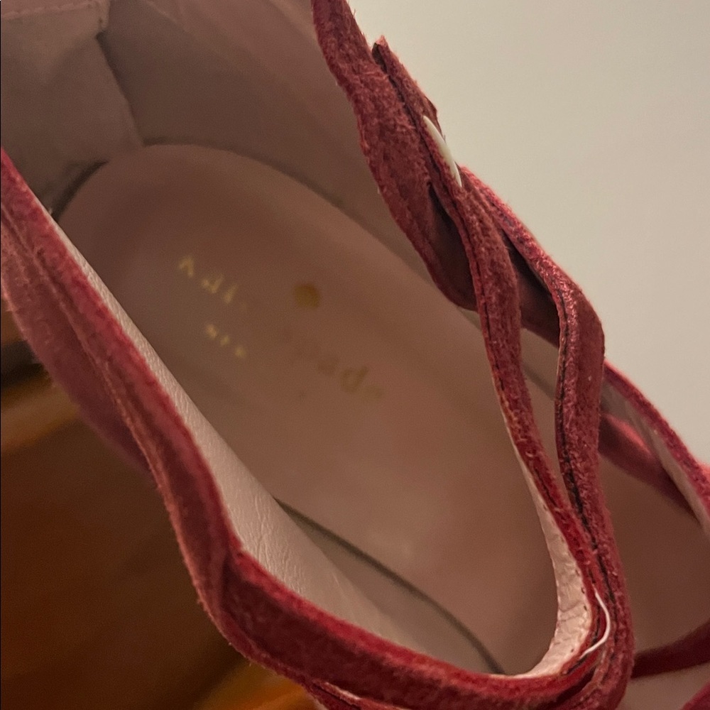 Kate Spade Vero Cuoio burgundy suede ankle-strap High Heel Pumps Size 7 - Picture 8 of 10